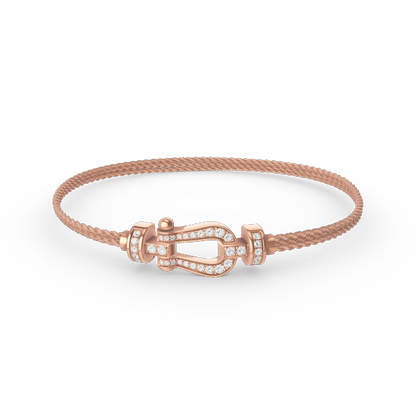 [LORA]FORCE SMALL HORSESHOE  DIAMOND CHAIN ROPE BRACELET