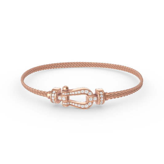[LORA]FORCE SMALL HORSESHOE  DIAMOND CHAIN ROPE BRACELET