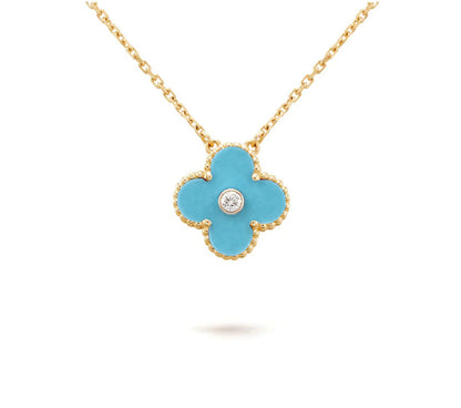 [Lora]CLOVER 15MM DIAMOND SINGLE FLOWER NECKLACE COLLECTION