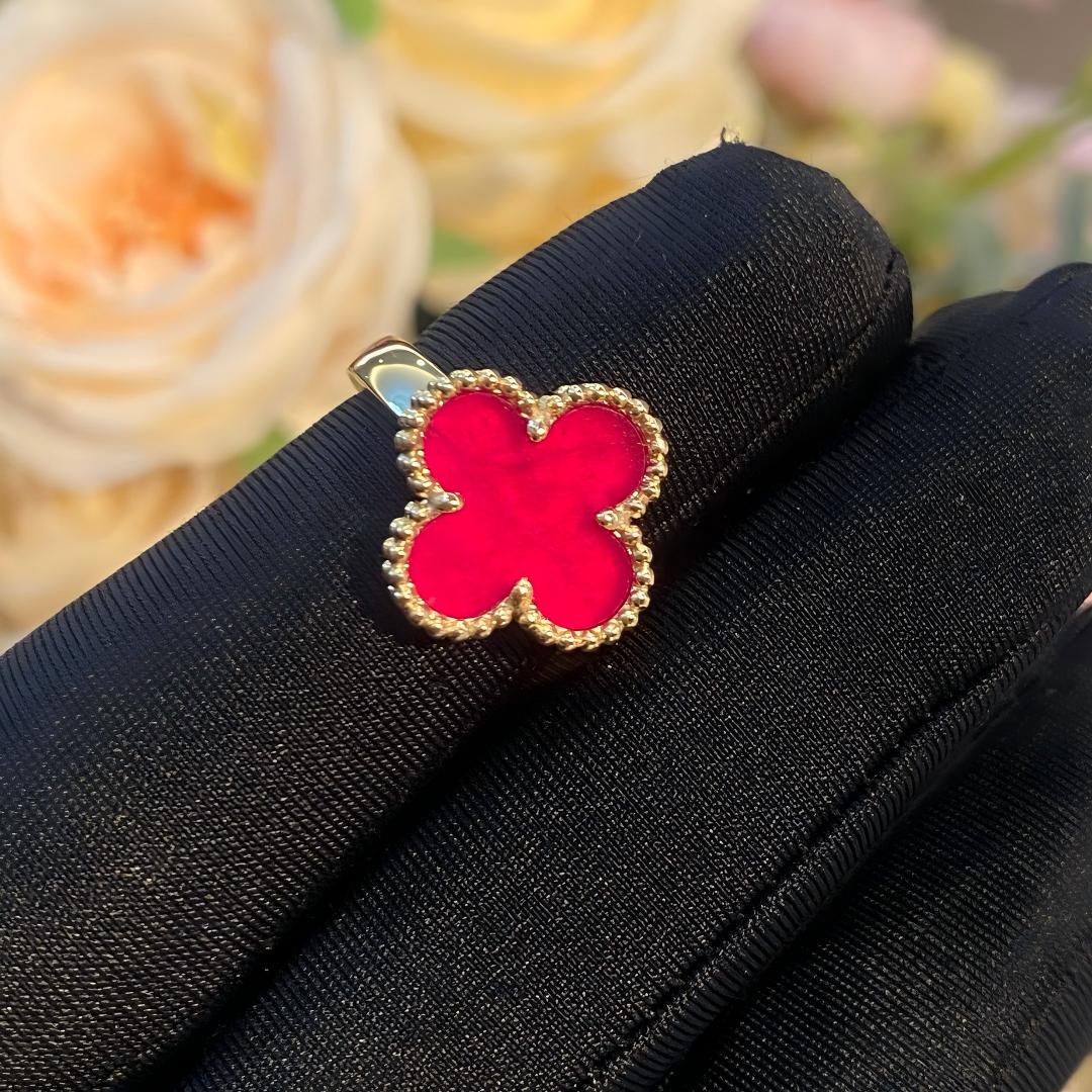 [Lora]NEW CLOVER PINK ENAMEL RINGS