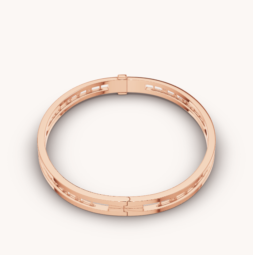 [LORA]ZERO 1 SPIRAL LOGO PINK GOLD BRACELET