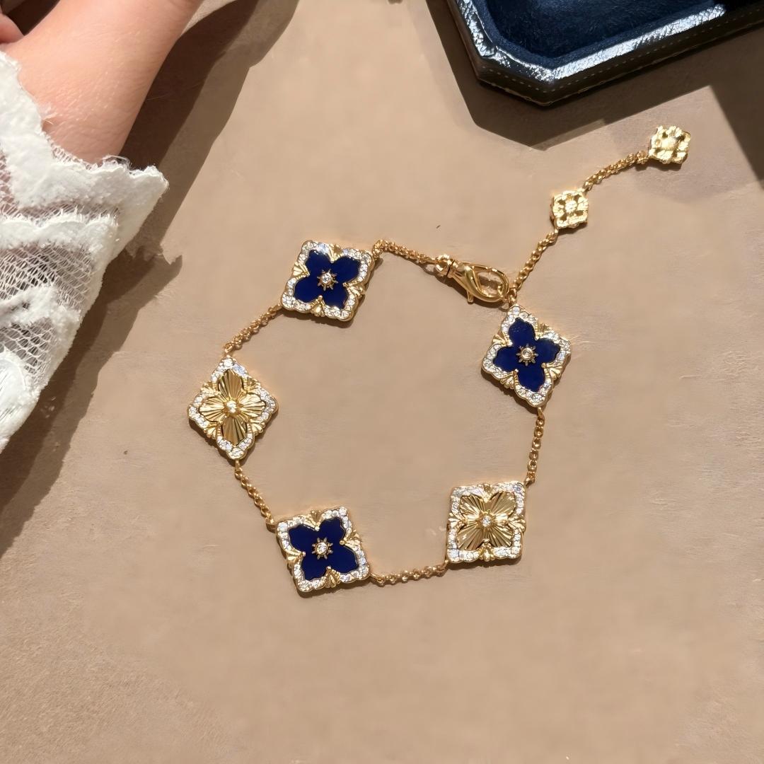 [Lora JEWELRY] OPERA 5 MOTIFS TULLE ENAMEL BRACELET