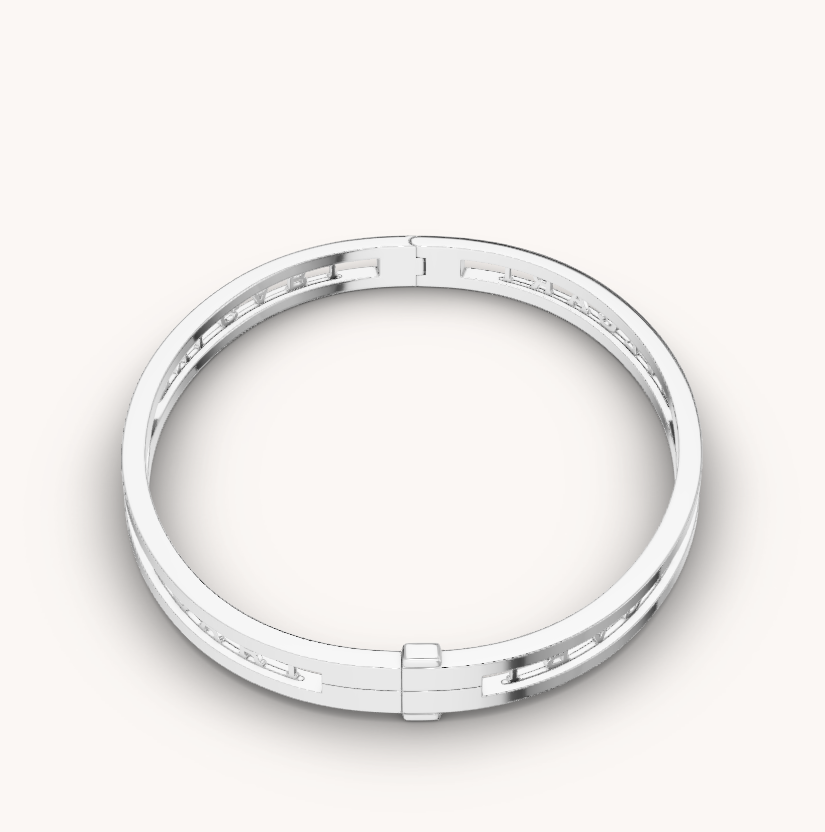 [LORA]ZERO 1 SPIRAL LOGO SILVER BRACELET