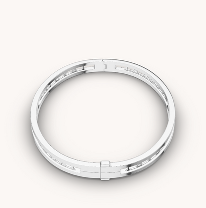[LORA]ZERO 1 SPIRAL LOGO SILVER BRACELET