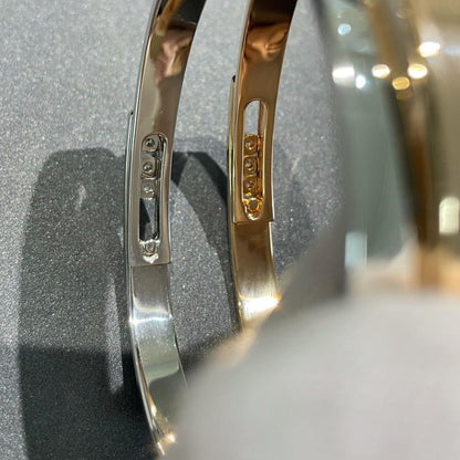 [LORA] Move Noa Rose Gold Pavé Diamond Bangle Bracelet