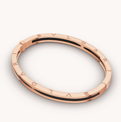 [LORA]ZERO 1 PINK GOLD WITH BLACK CERAMIC BRACELET