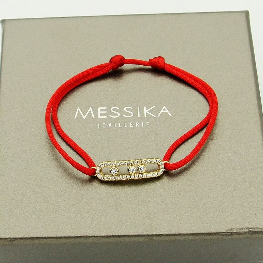 [LORA] Messika Care(s) pink cord pavé bracelet