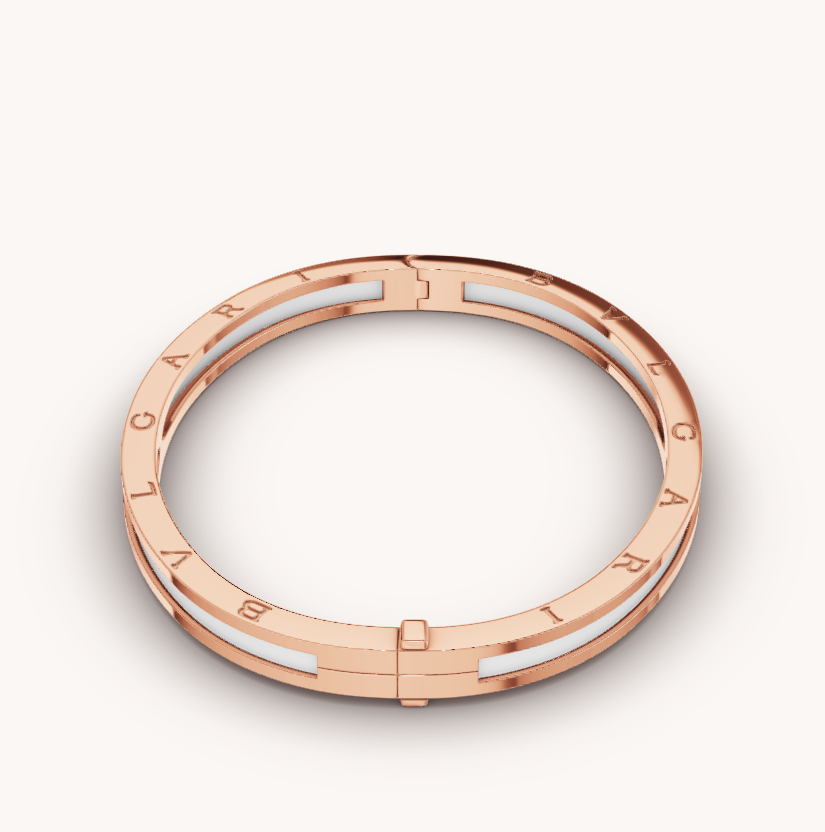 [LORA]ZERO 1 PINK GOLD WITH WHITE CERAMIC BRACELET