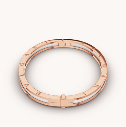 [LORA]ZERO 1 PINK GOLD WITH WHITE CERAMIC BRACELET