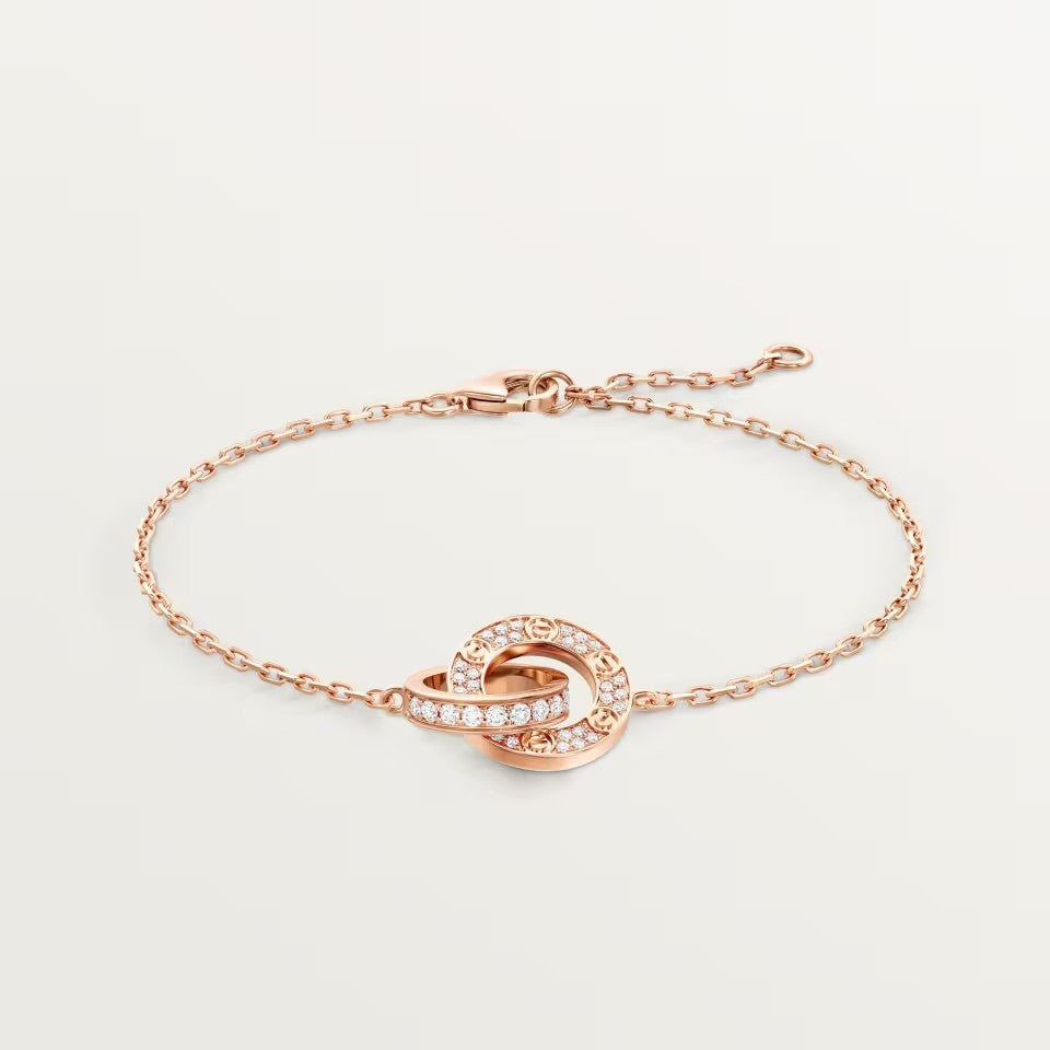 [LORA] LOVE DOUBLE RING FULL DIAMOND BRACELET