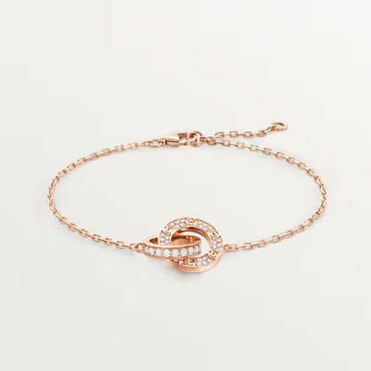 [LORA] LOVE DOUBLE RING FULL DIAMOND BRACELET