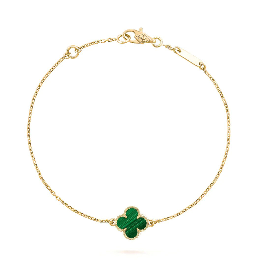 [LORA]CLOVER BRACELET MALACHITE 1 MOTIF