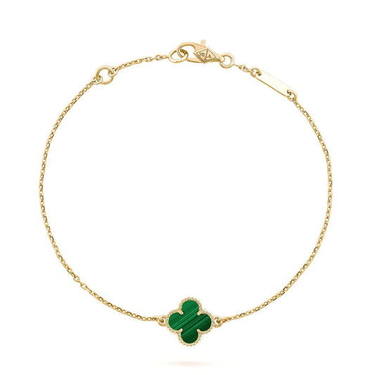 [LORA]CLOVER BRACELET MALACHITE 1 MOTIF