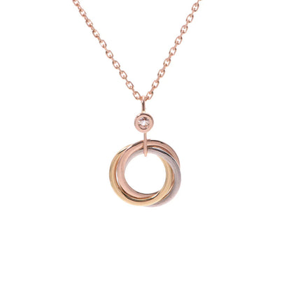 [LORA]TRINITY SILVER GOLD PINK GOLD NECKLACE