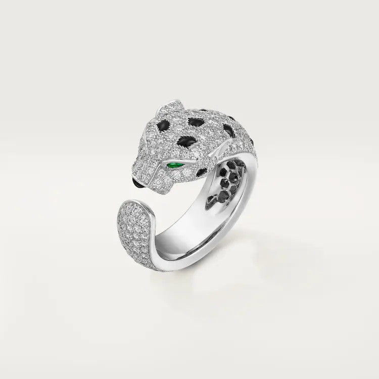 [LORA] PANTHERE SPOTTED FULL DIAMOND MEDIUM RING