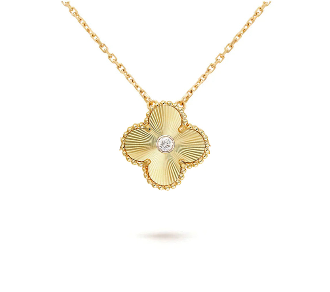 [Lora]CLOVER 15MM DIAMOND SINGLE FLOWER NECKLACE COLLECTION