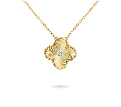 [Lora]CLOVER 15MM DIAMOND SINGLE FLOWER NECKLACE COLLECTION