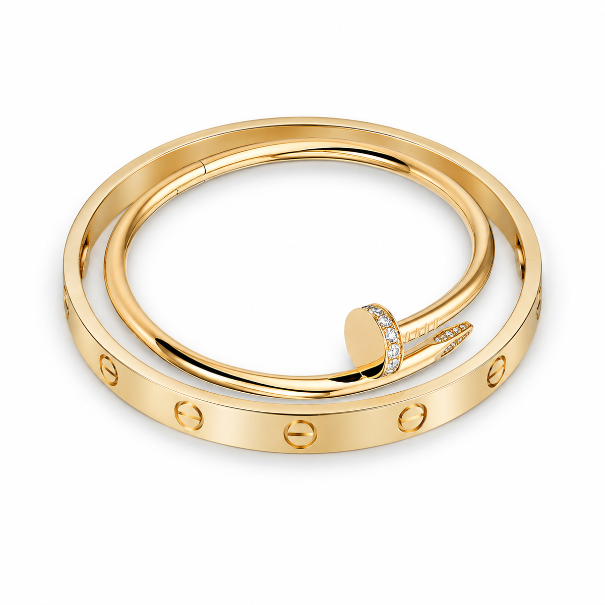 [Lora] LOVE Classic & JUSTE Diamond Bracelet Stack Set