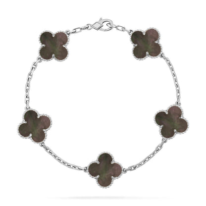 [LORA] CLOVER 5 MOTIF GRAY MOP BRACELET COLLECTION