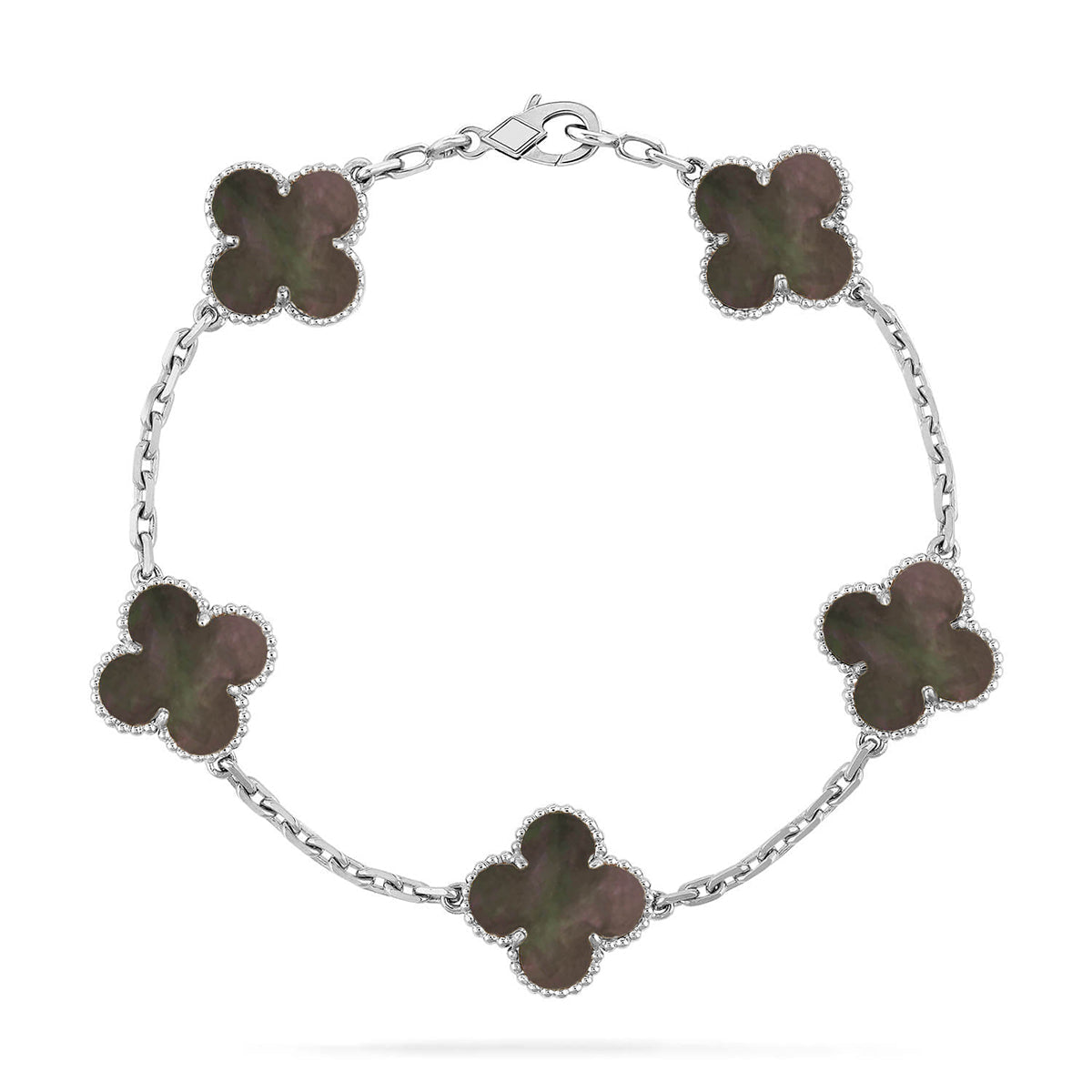[Lora] CLOVER 5 MOTIF GRAY MOP BRACELET COLLECTION