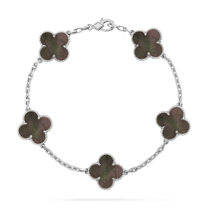 [Lora] CLOVER 5 MOTIF GRAY MOP BRACELET COLLECTION