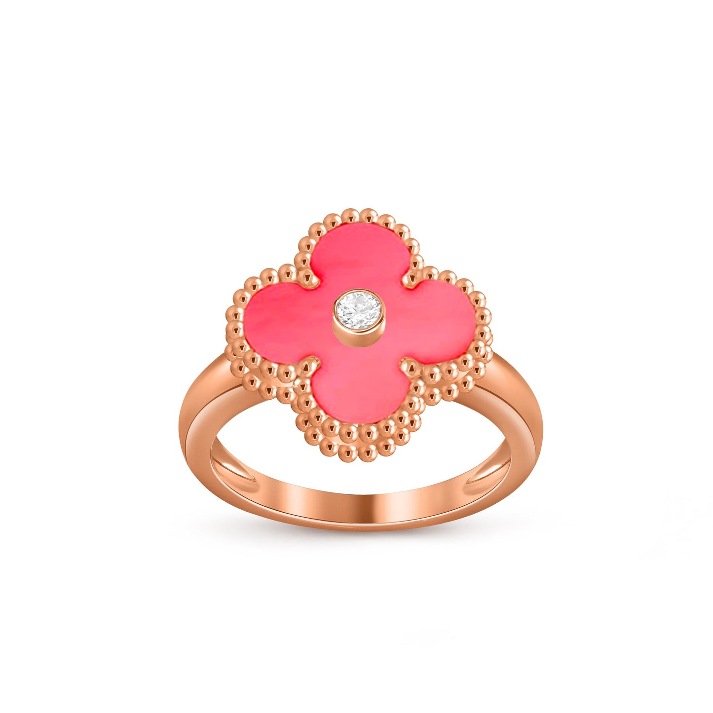 [Lora]CLOVER DIAMOND RING ROSE GOLD COLLECTION