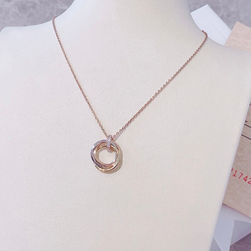 [LORA]TRINITY NECKLACE GOLD  DIAMONDS