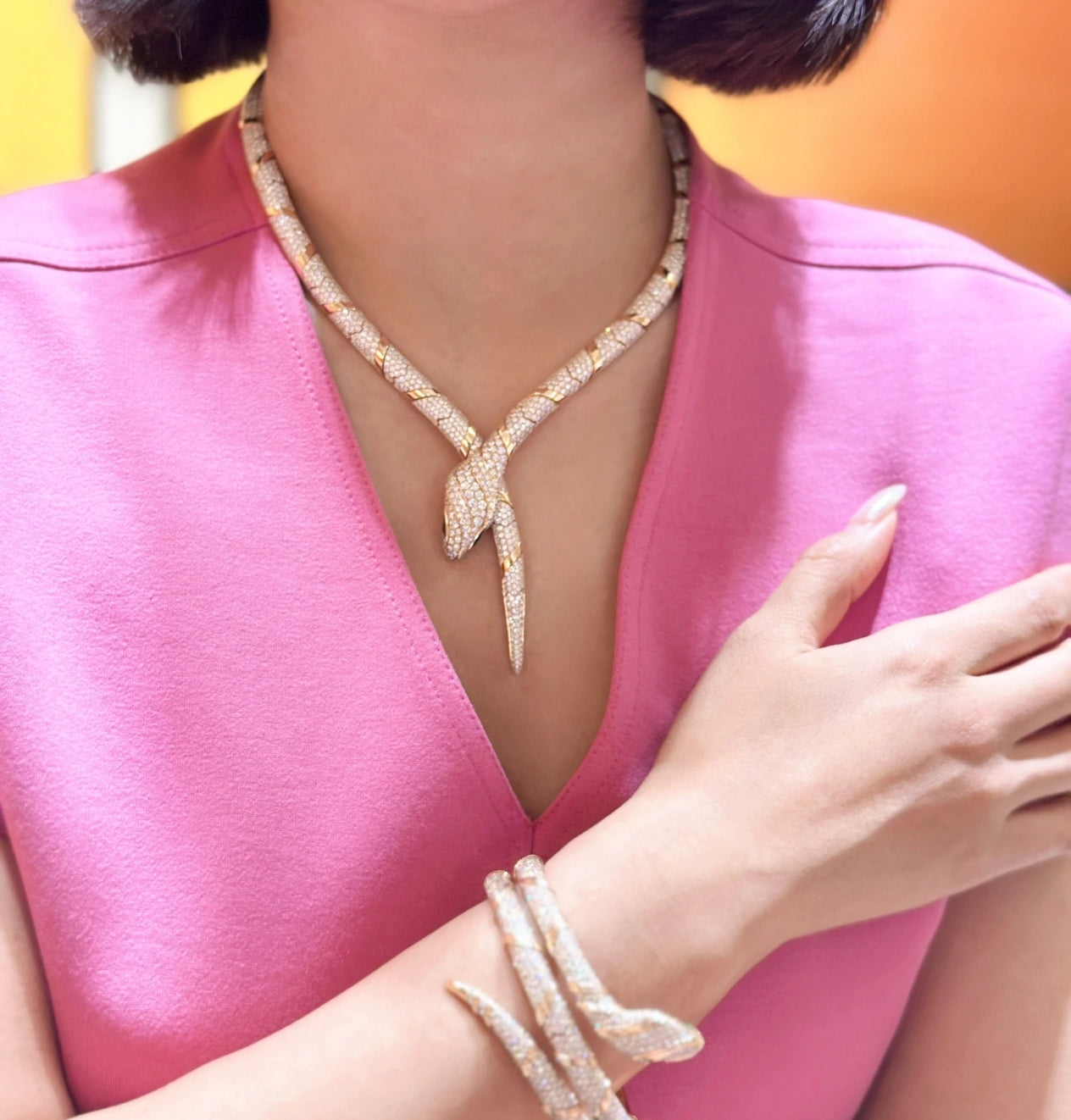 [LORA]HAUTE COUTURE GOLD SERPENTI NECKLACE