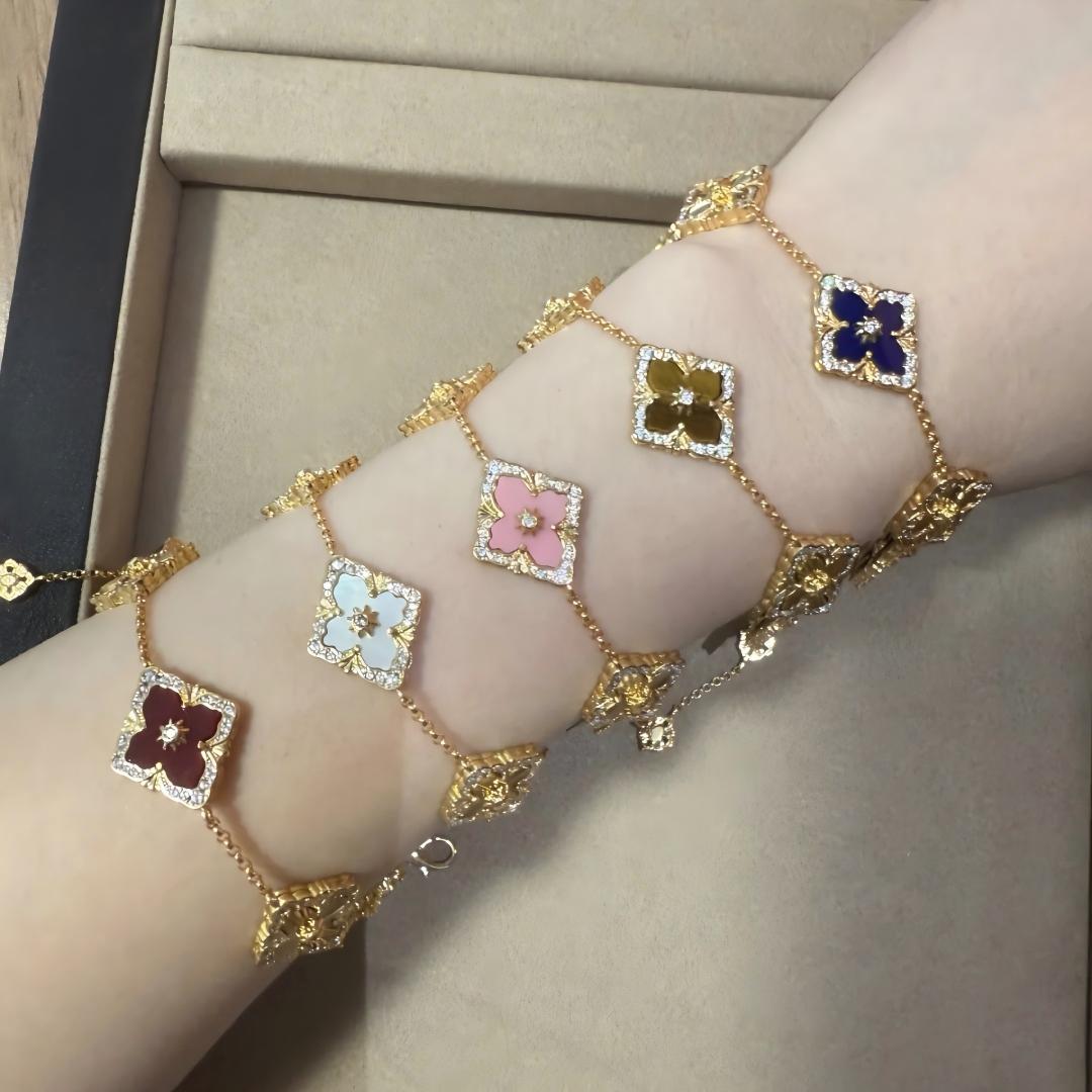 [Lora JEWELRY] OPERA 5 MOTIFS TULLE ENAMEL BRACELET