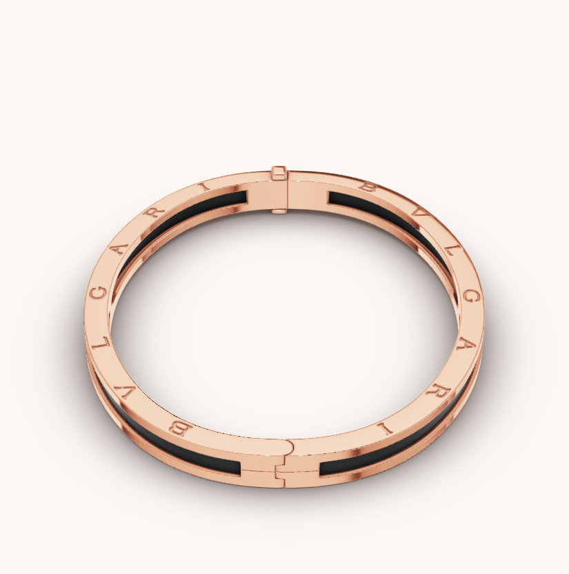 [LORA]ZERO 1 PINK GOLD WITH BLACK CERAMIC BRACELET