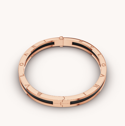 [LORA]ZERO 1 PINK GOLD WITH BLACK CERAMIC BRACELET