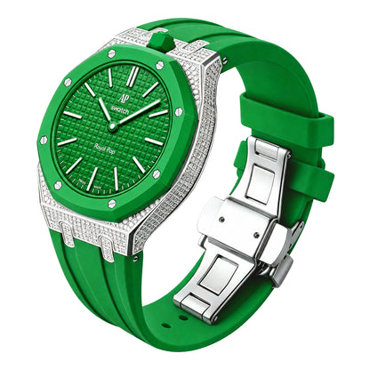 Royal Oak Pop Exclusive Bioceramic Case & Silicone Strap Half Diamond