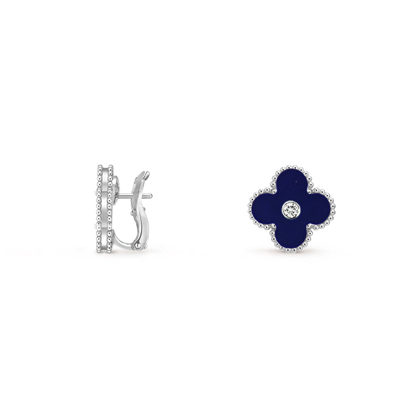 [Lora]CLOVER SILVER 15MM MOP DIAMOND EARRINGS COLLECTION