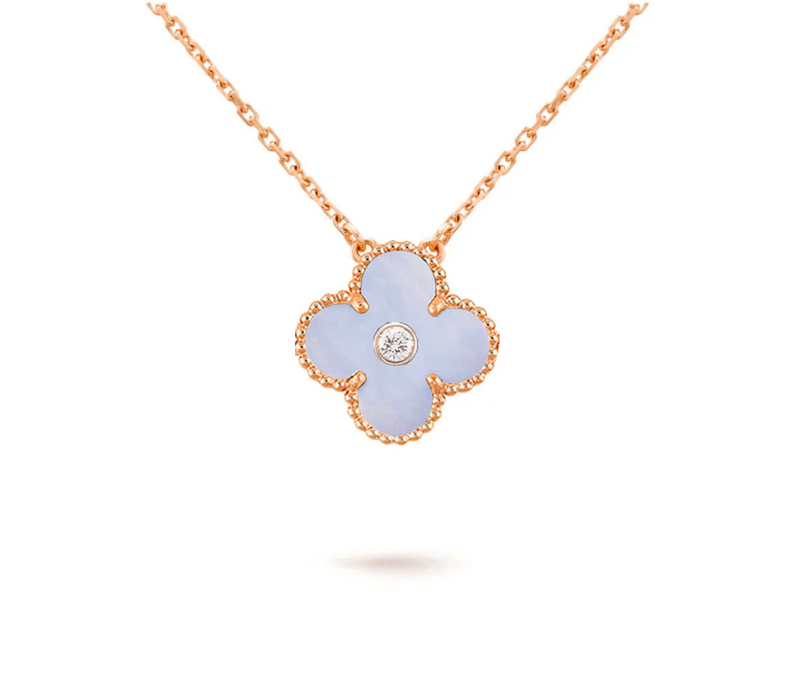 [Lora]CLOVER 15MM DIAMOND SINGLE FLOWER NECKLACE COLLECTION