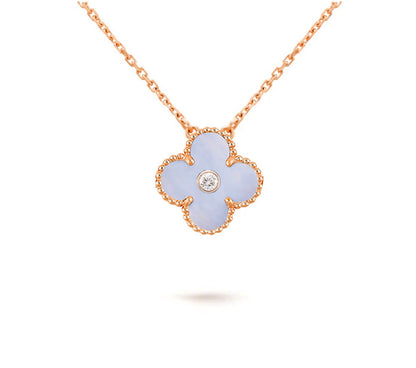 [Lora]CLOVER 15MM DIAMOND SINGLE FLOWER NECKLACE COLLECTION
