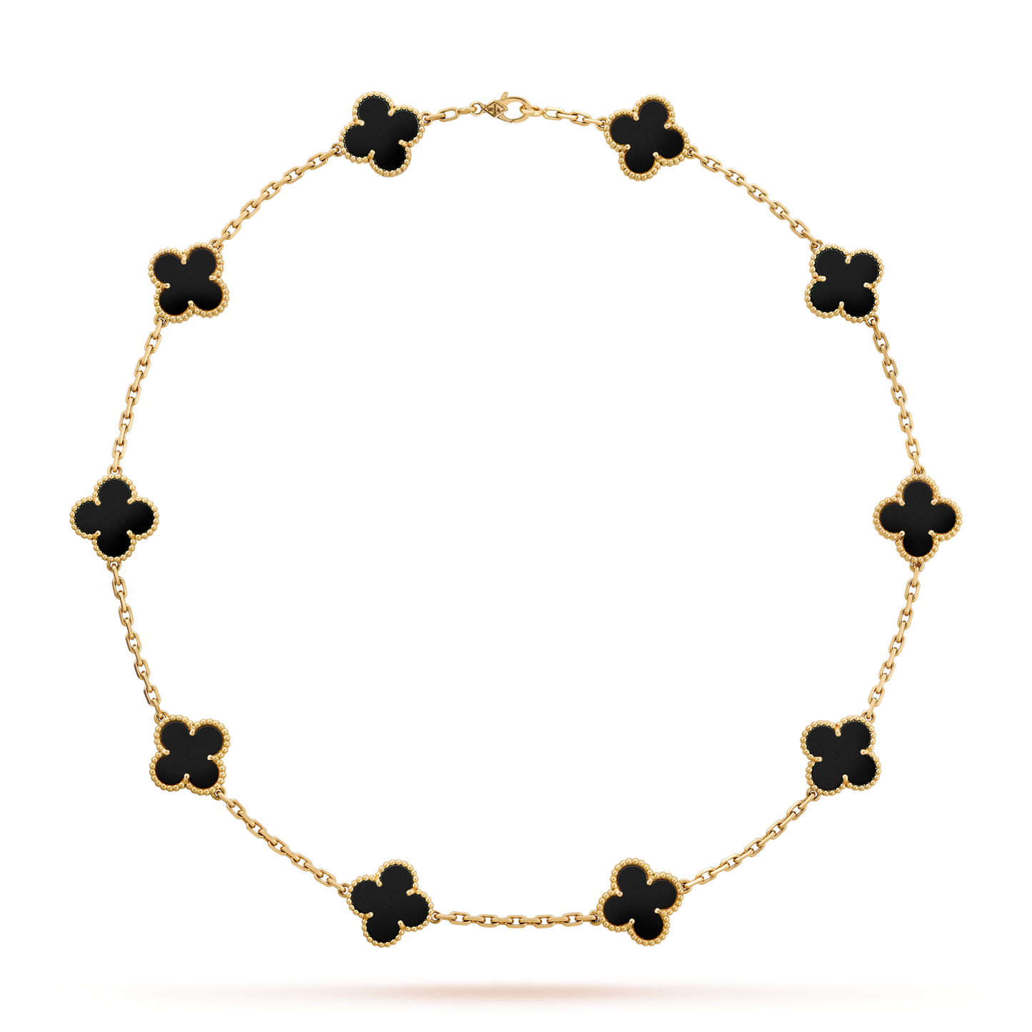 [Lora]CLOVER 10 MOTIFS ONYX NECKLACE