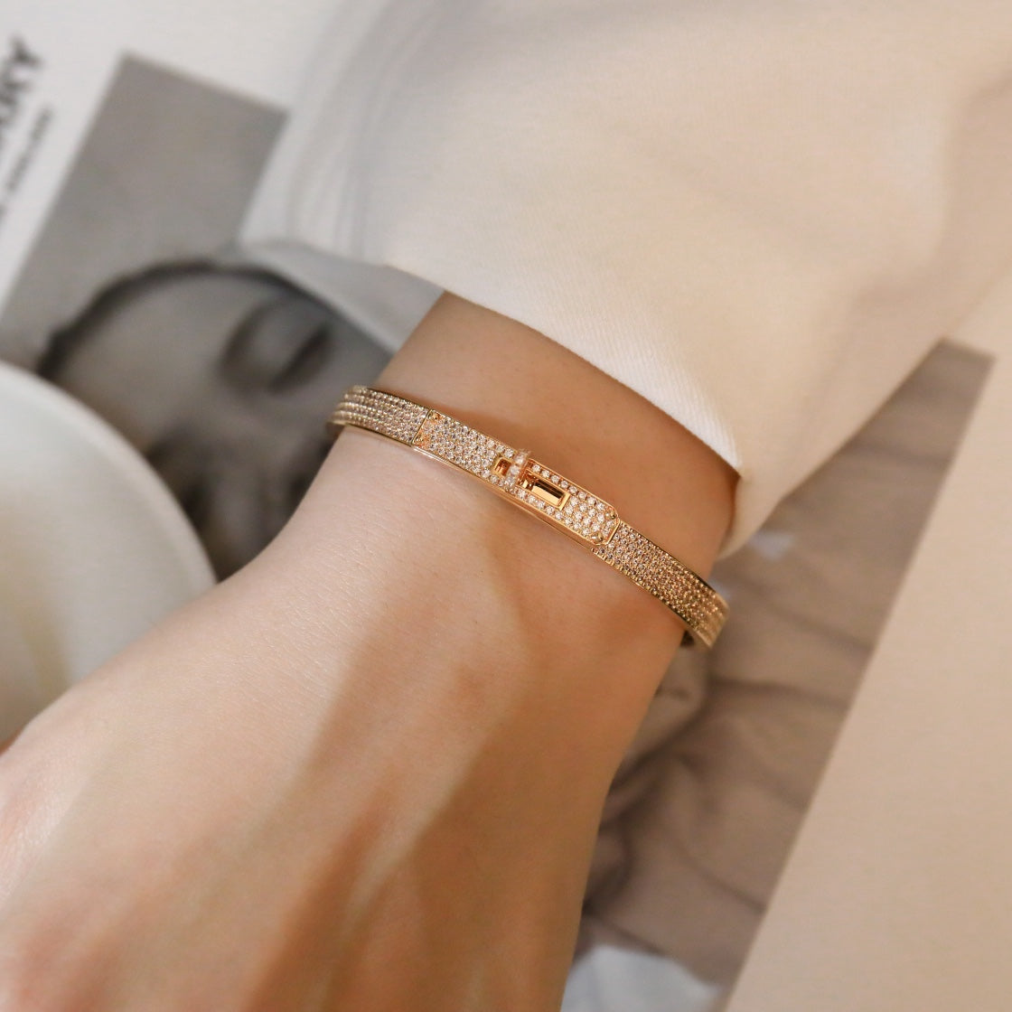 [LORA]KELLY BRACELET DIAMOND PAVED