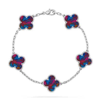[Lora]CLOVER 5 MOTIF COLOR GEMSTONES BRACELET COLLECTION