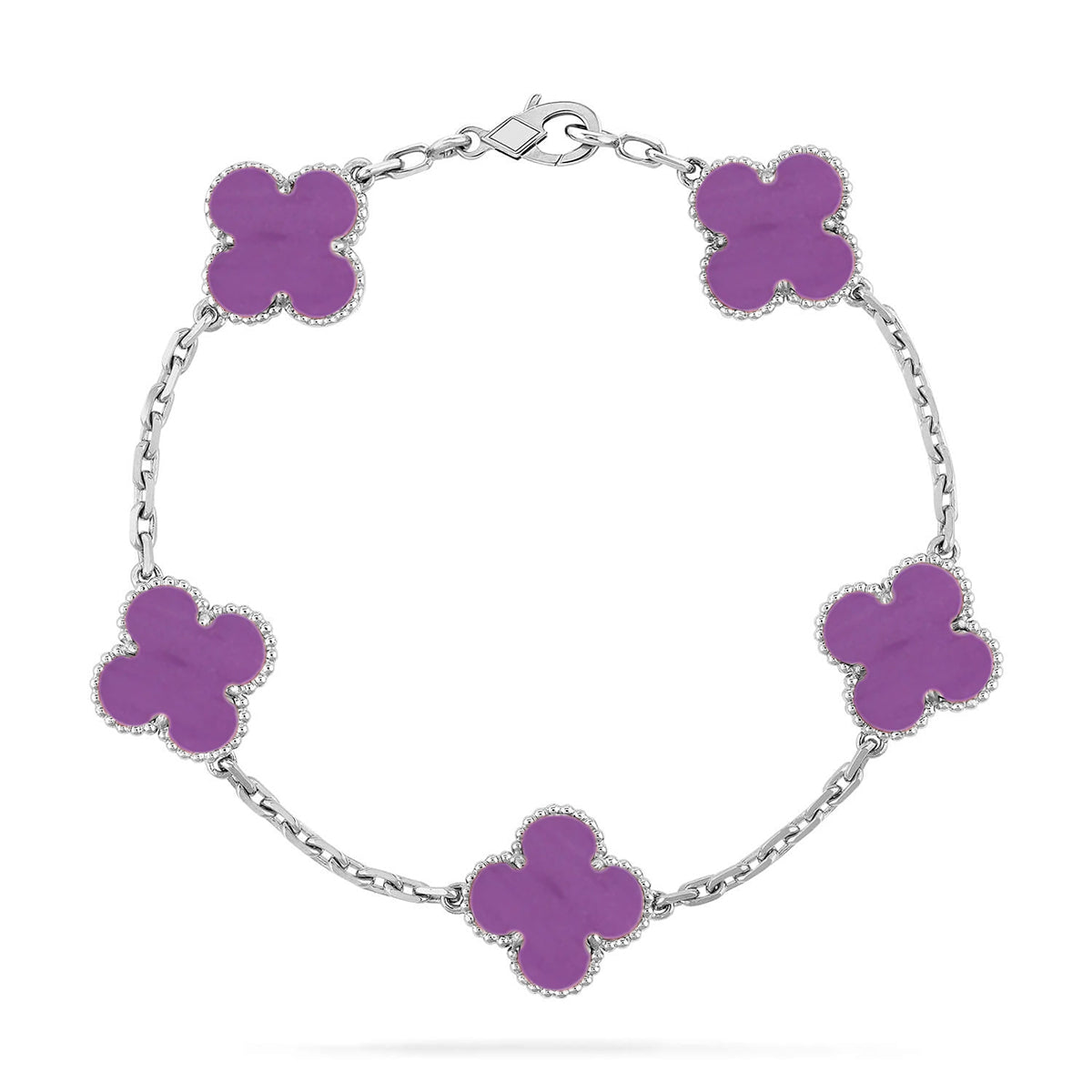 [Lora] CLOVER 5 MOTIF VIOLET BRACELET COLLECTION