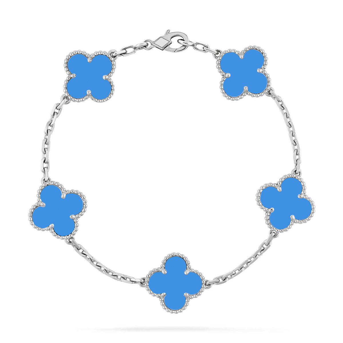 [Lora] CLOVER 5 MOTIF BLUE AGATE BRACELET COLLECTION