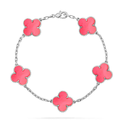 [Lora] CLOVER 5 MOTIFS  PINK MOP BRACELET COLLECTION