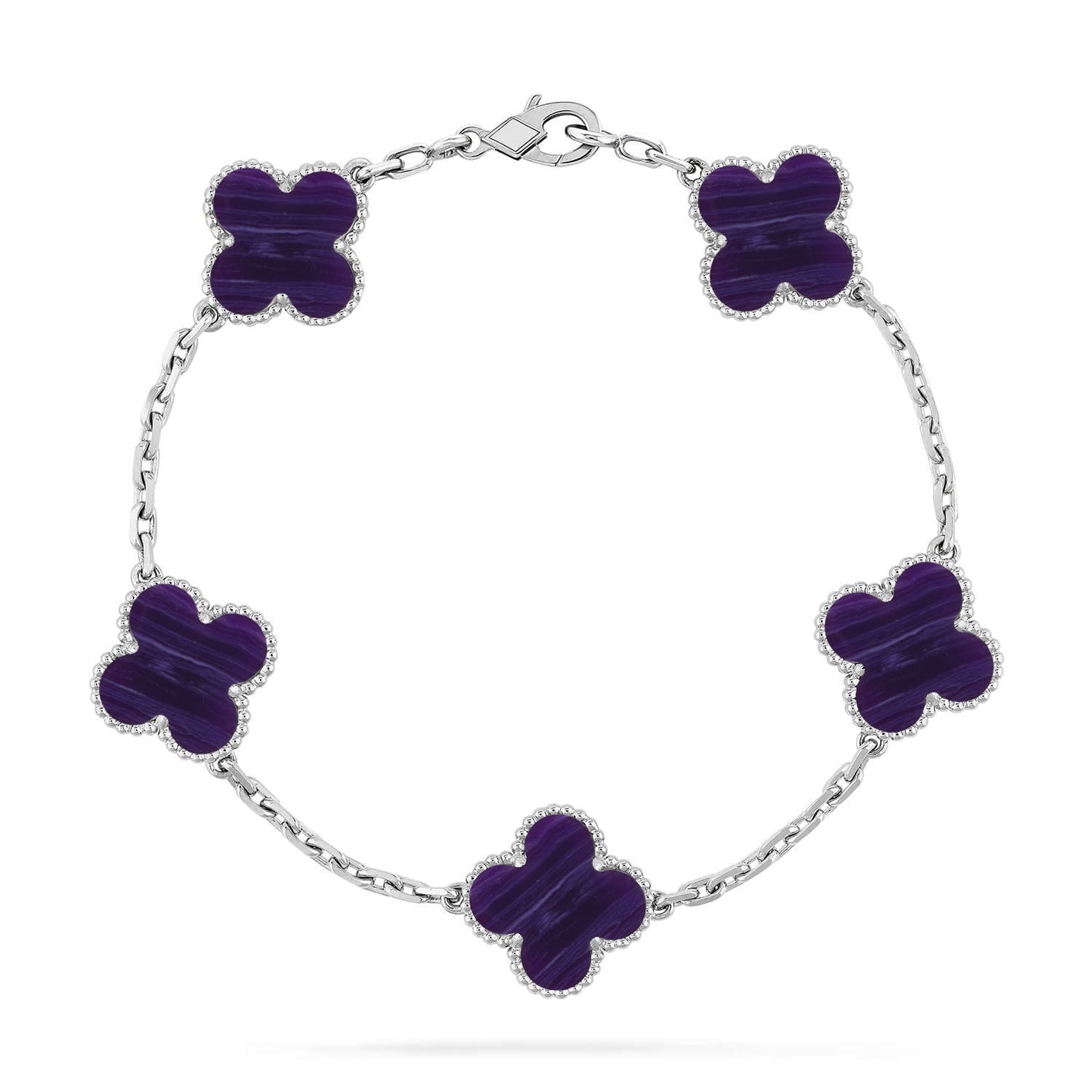 [Lora]CLOVER 5 MOTIF PURPLE STRIPES BRACELET COLLECTION