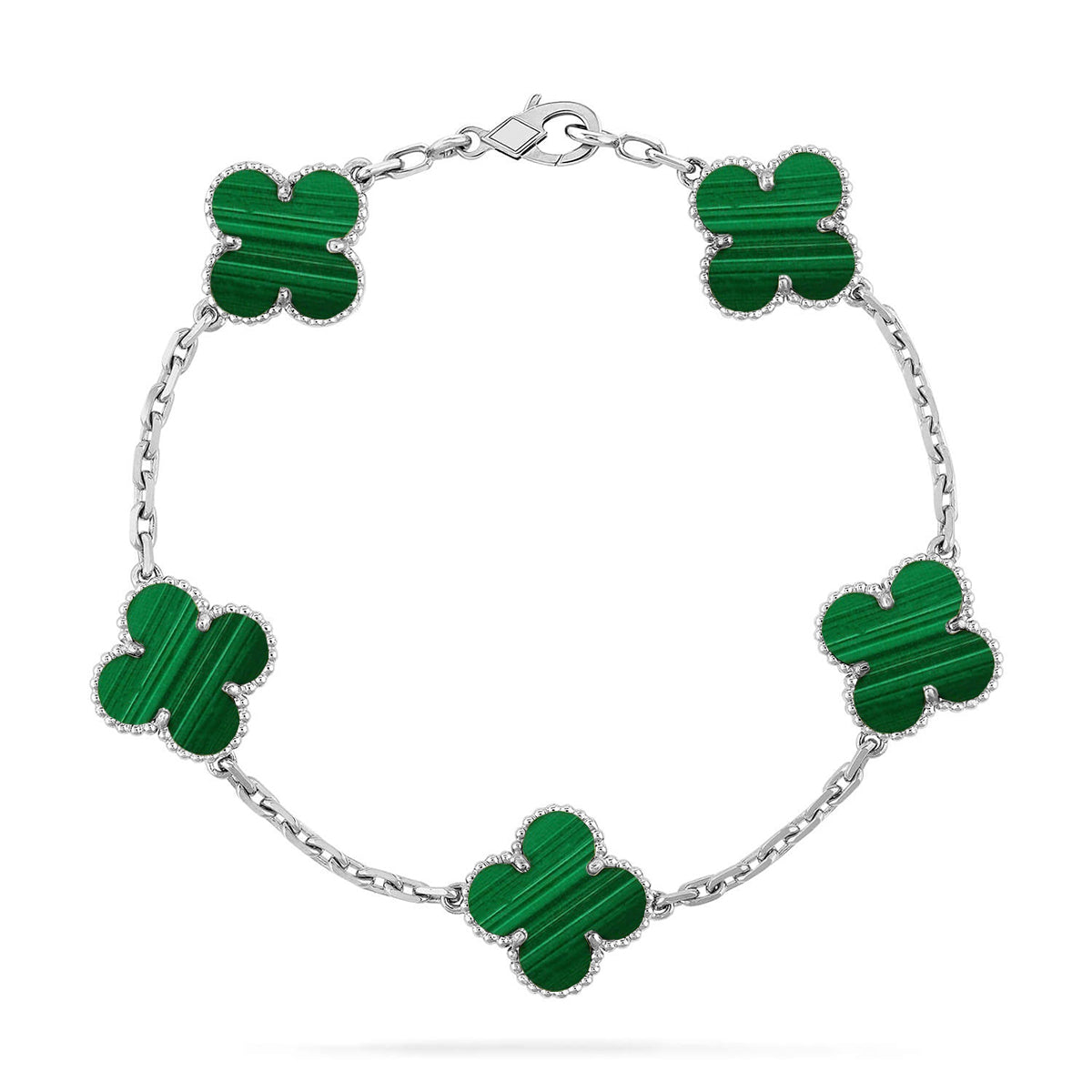 [Lora] CLOVER 5 MOTIF MALACHITE BRACELET COLLECTION