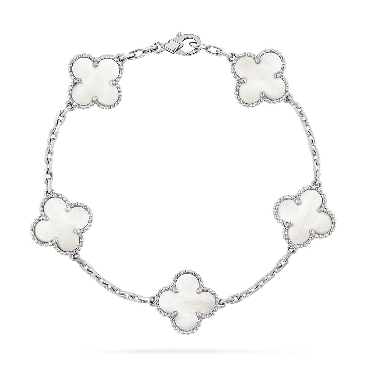 [Lora]CLOVER WHITE PEARL MOP 5 MOTIF BRACELET COLLECTION