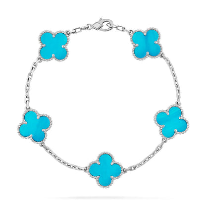 [Lora] CLOVER 5 MOTIF TURQUOISE BRACELET COLLECTION