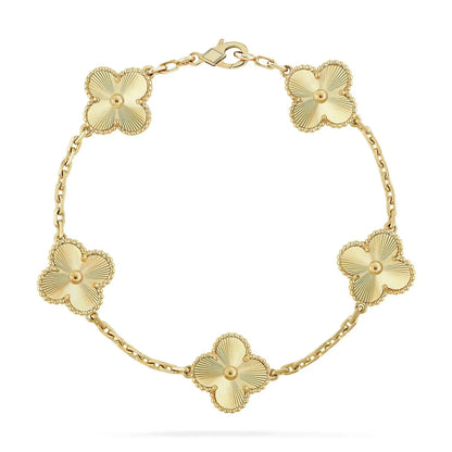 [Lora]Clover Laser  Pulsar Stone 5-Motif & LOVE Diamond-Paved Bracelet Stack Set