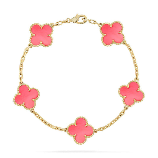 [LORA] CLOVER 5 MOTIFS  PINK MOP BRACELET COLLECTION