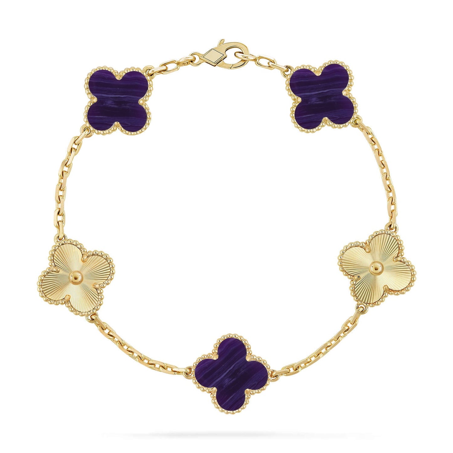 [LORA]CLOVER 5 MOTIF PURPLE STRIPES BRACELET COLLECTION