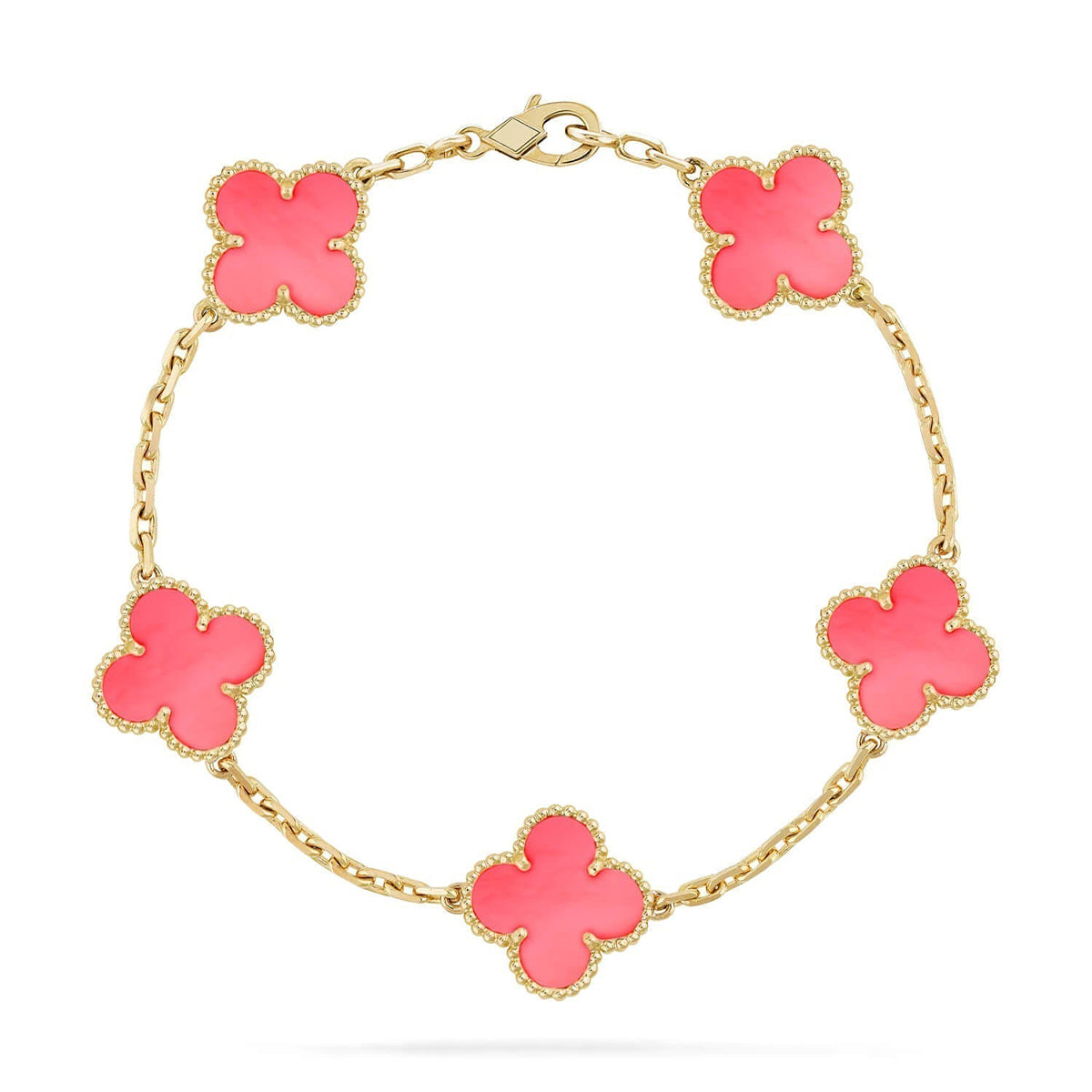 [Lora] CLOVER 5 MOTIFS  PINK MOP BRACELET COLLECTION