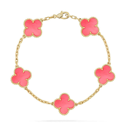 [Lora] CLOVER 5 MOTIFS  PINK MOP BRACELET COLLECTION